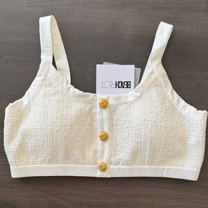 NWT Beach Riot Bonnie Top in I do Ivory size Large